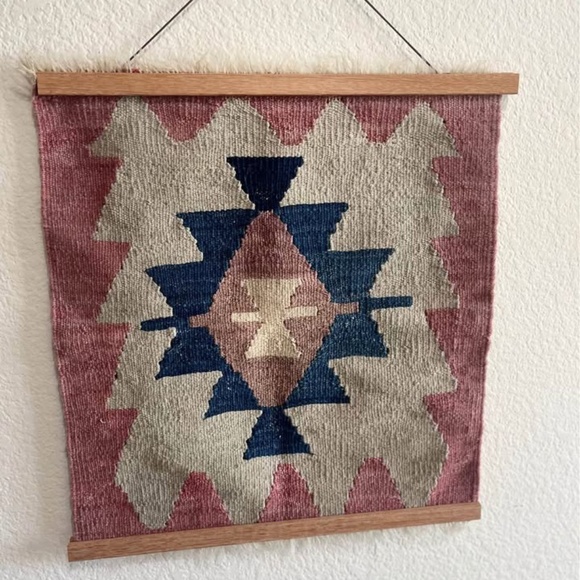 Antique Rose Kilim Textile Wall Hanging - Picture 3 of 4